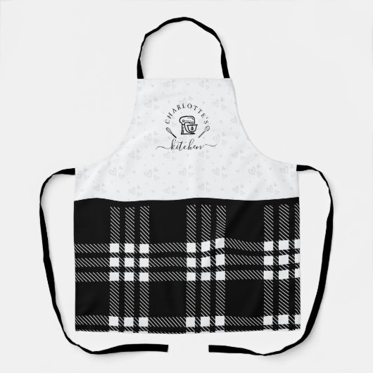 Custom BlackPlaid Keuken Whisk & Stand Mixer Schort (Voorkant)