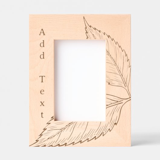 Custom Bladeren Gegraveerd Hout Afbeelding Lijst (Voorkant)