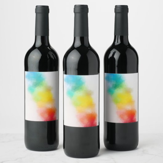 Custom Blank Modern Kleurrijk Roze Rood Geel Blauw Wijn Etiket (Flessen)