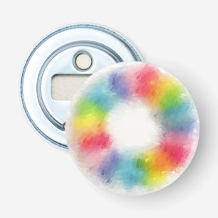Custom Blank Sjabloon Abstract Modern Kleurrijk Button Flesopener