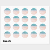 Custom Blank Sjabloon Strand Zand Blauw Zee Kust Ronde Sticker (Vel)