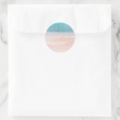 Custom Blank Sjabloon Strand Zand Blauw Zee Kust Ronde Sticker (Tas)