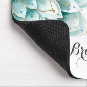 Custom Blauw Blauwgroen Goud Bloemen Mandala Mouse Muismat (Hoek)