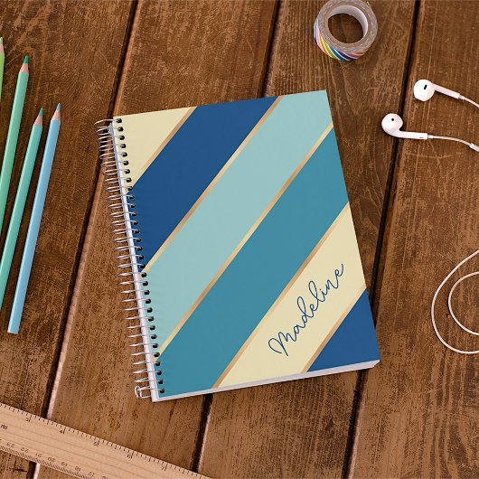 Custom Blauw Blauwgroen Seafoam Groen Geel Goud St Planner