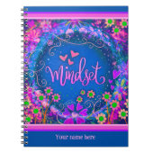 Custom Blauw Bloemen Harten Mindset Leuk Kleurrijk Notitieboek (Voorkant)