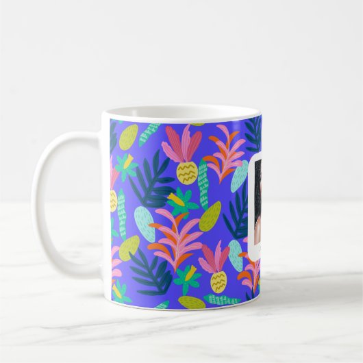 Custom blauw bloemenmoeder liefde Mok (Links)