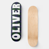 custom blauw en groen Schots tartan dambord Persoonlijk Skateboard (Voorkant)