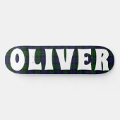 custom blauw en groen Schots tartan dambord Persoonlijk Skateboard (Horizontaal)