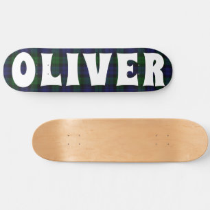 custom blauw en groen Schots tartan dambord Persoonlijk Skateboard