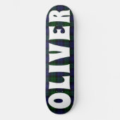 custom blauw en groen Schots tartan dambord Persoonlijk Skateboard (Voorkant)