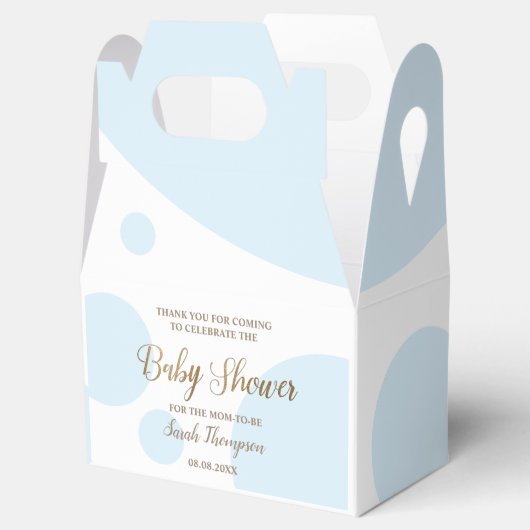 Custom blauw en wit baby jongen douche Favor Box Bedankdoosjes (Geopend)
