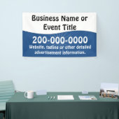 Custom Blauw en Wit Business Adverteren Spandoek