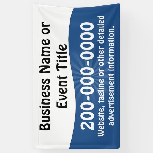Custom Blauw en Wit Business Adverteren Spandoek (Verticaal)
