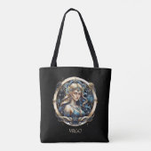 Custom Blauw Goud Hemelse Maagd Fantasy Maagd Tote Bag (Achterkant)