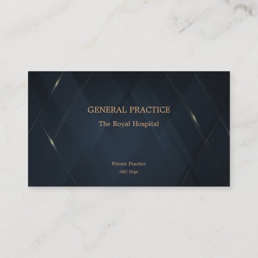 Custom Blauw Goud Modern Minimalistisch Gepersonal Visitekaartje (Achterkant)