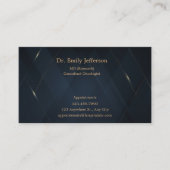 Custom Blauw Goud Modern Minimalistisch Gepersonal Visitekaartje (Voorkant)