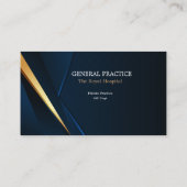 Custom Blauw Goud Modern Minimalistisch Profession Visitekaartje (Achterkant)