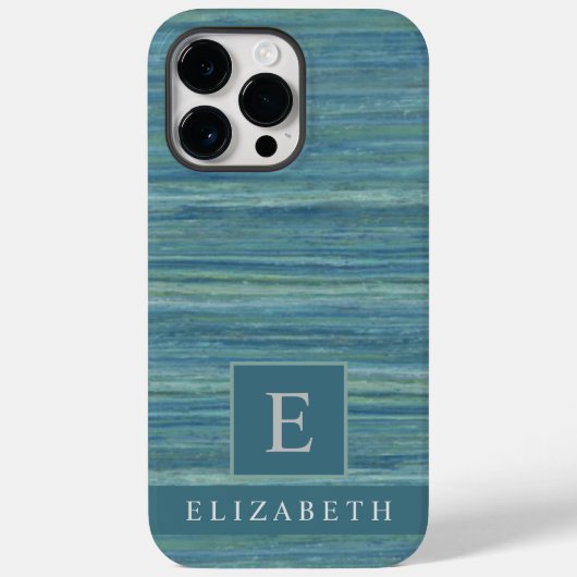 Custom Blauw Grijs Marmer Strepen Case-Mate iPhone Case (Achterkant)