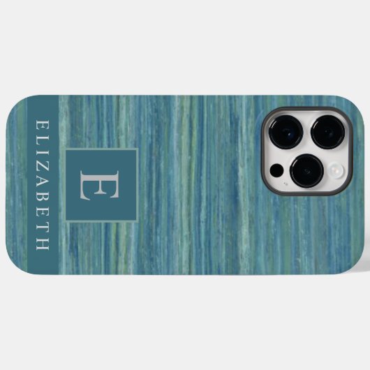 Custom Blauw Grijs Marmer Strepen Case-Mate iPhone Case (Achterkant (horizontaal))