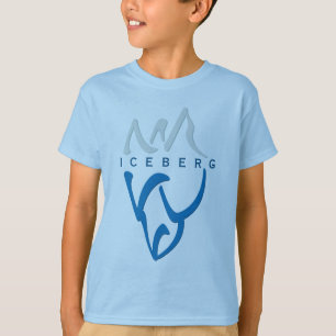 Custom Blauw Inspirerend Abstract Iceberg Art T-shirt