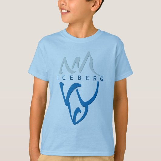 Custom Blauw Inspirerend Abstract Iceberg Art T-shirt (Voorkant)