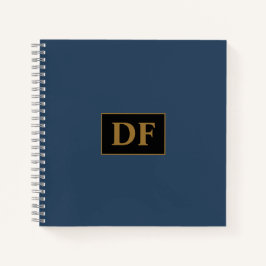 Custom blauw met gouden Initialen Notitieboek