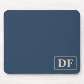 Custom blauw met vanille Initialen Muismat (Voorkant)