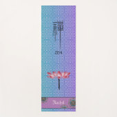 Custom Blauw Paarse Mandala Patroon Lotus Zen Kanj Yogamat (Voorkant)