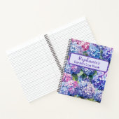 Custom Blauw Paarse Roze Hydrangea Patroon Notitie Notitieboek (Binnen)