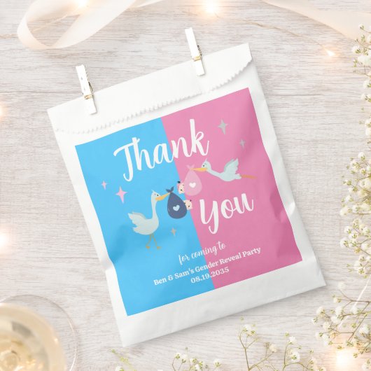 Custom Blauw Roze Geslacht Onthullen Partij Dank u Bedankzakje (Geknipt)