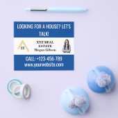 Custom Blauw Wit Vastgoed Logo Promotie Flyer (Enkel)