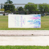 Custom blauwe bruiloft kunst welkom banner (Insitu)