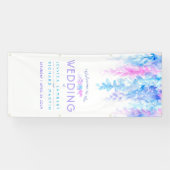 Custom blauwe bruiloft kunst welkom banner (Horizontaal)