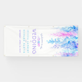 Custom blauwe bruiloft kunst welkom banner