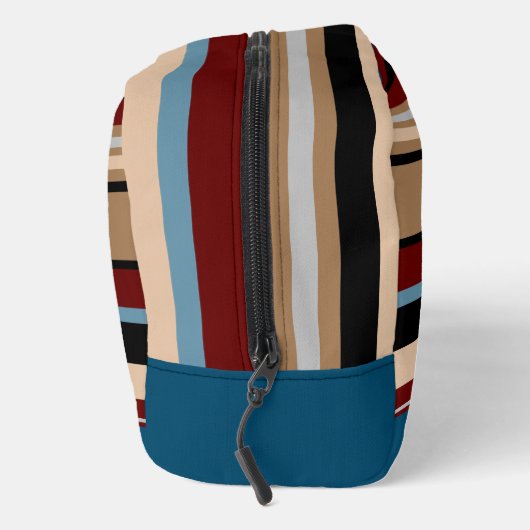 Custom Blauwgroen Blauw Tan Bruin Donkerrood Zwart Toilettasje (Rechts)