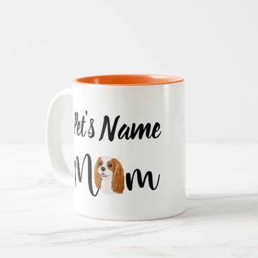 Custom Blenheim Cavalier King Charles Spaniel Gift Tweekleurige Koffiemok (Voorkant links)