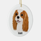 Custom Blenheim Cavalier King Spaniel Keramisch Ornament (Rechts)