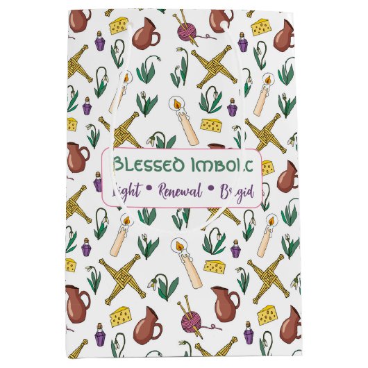 Custom Blessed Imbolc Light Renewal Brigid Medium Cadeauzakje (Voorkant)