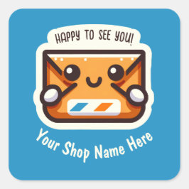 Custom Blij om u te zien mail voor Small Business Vierkante Sticker