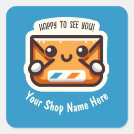 Custom Blij om u te zien mail voor Small Business Vierkante Sticker
