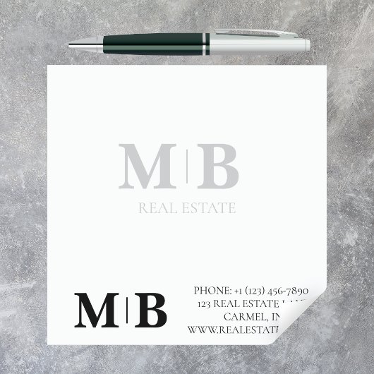 Custom Block Monogram Logo Professional Business Notitieblok