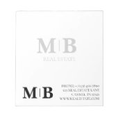 Custom Block Monogram Logo Professional Business Notitieblok (Voorkant)