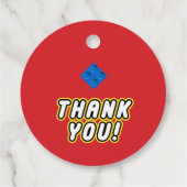 Custom BLOCK PARTY Kleurrijke Bricks Bedankt Bedankjes Labels (Achterkant)