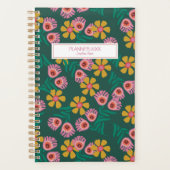 Custom Bloemen Groen Leuke Planner Agenda (Voorkant)