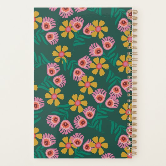 Custom Bloemen Groen Leuke Planner Agenda (Achterkant)