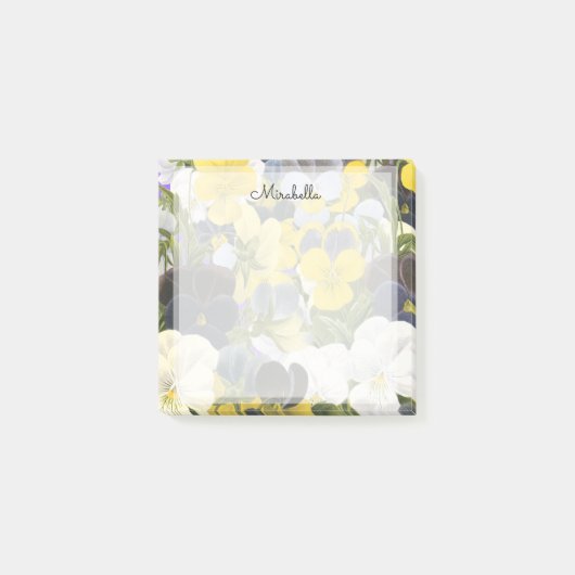 Custom Bloemen Pansy Patroon Stickie Post-it® Notes (Voorkant)