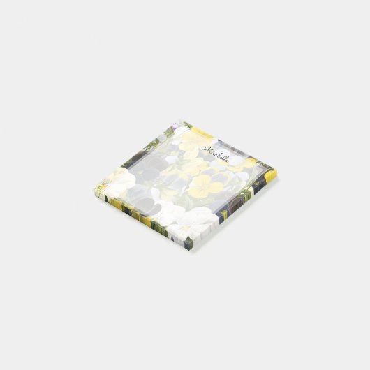 Custom Bloemen Pansy Patroon Stickie Post-it® Notes (Schuin)