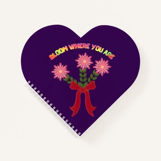 Custom Bloom Where You Are Spring Floral Gift Notitieboek (Voorkant)