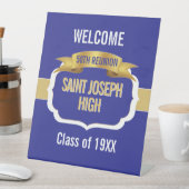 Custom Blue 50th Class Reunion Reclamebord Met Voetstuk (Insitu)