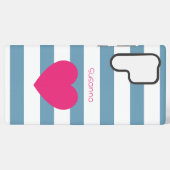 Custom Blue and White Bold Striped Pink Heart  Samsung Galaxy Hoesje (Achterkant horizontaal)